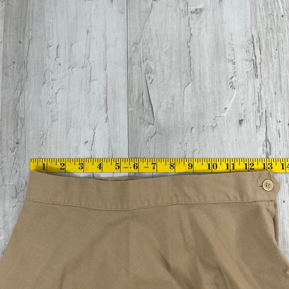 Mr Mort Tan Khaki A Line Basic Plain Modest Flowy Lightweight Vintage Skirt - Picture 7 of 8